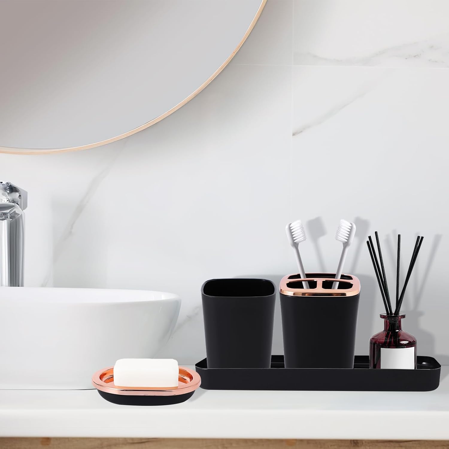 XLHOMO Black Bathroom Accessory Set 9 Piece