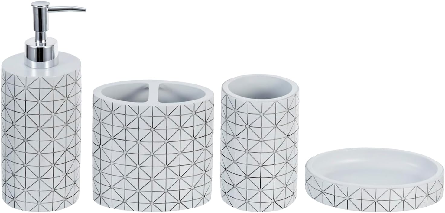 MyGift Modern Geometric Design Set for the Bathroom