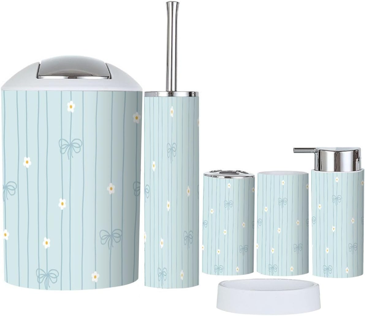 Cute Kawaii 6-Piece Bathroom Accessories Set