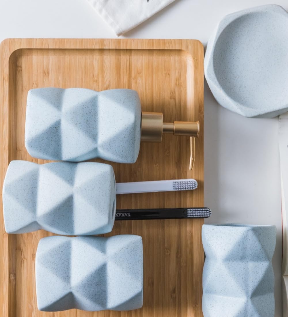 Modern Ceramics Pink Bathroom Accessory Set Collection
