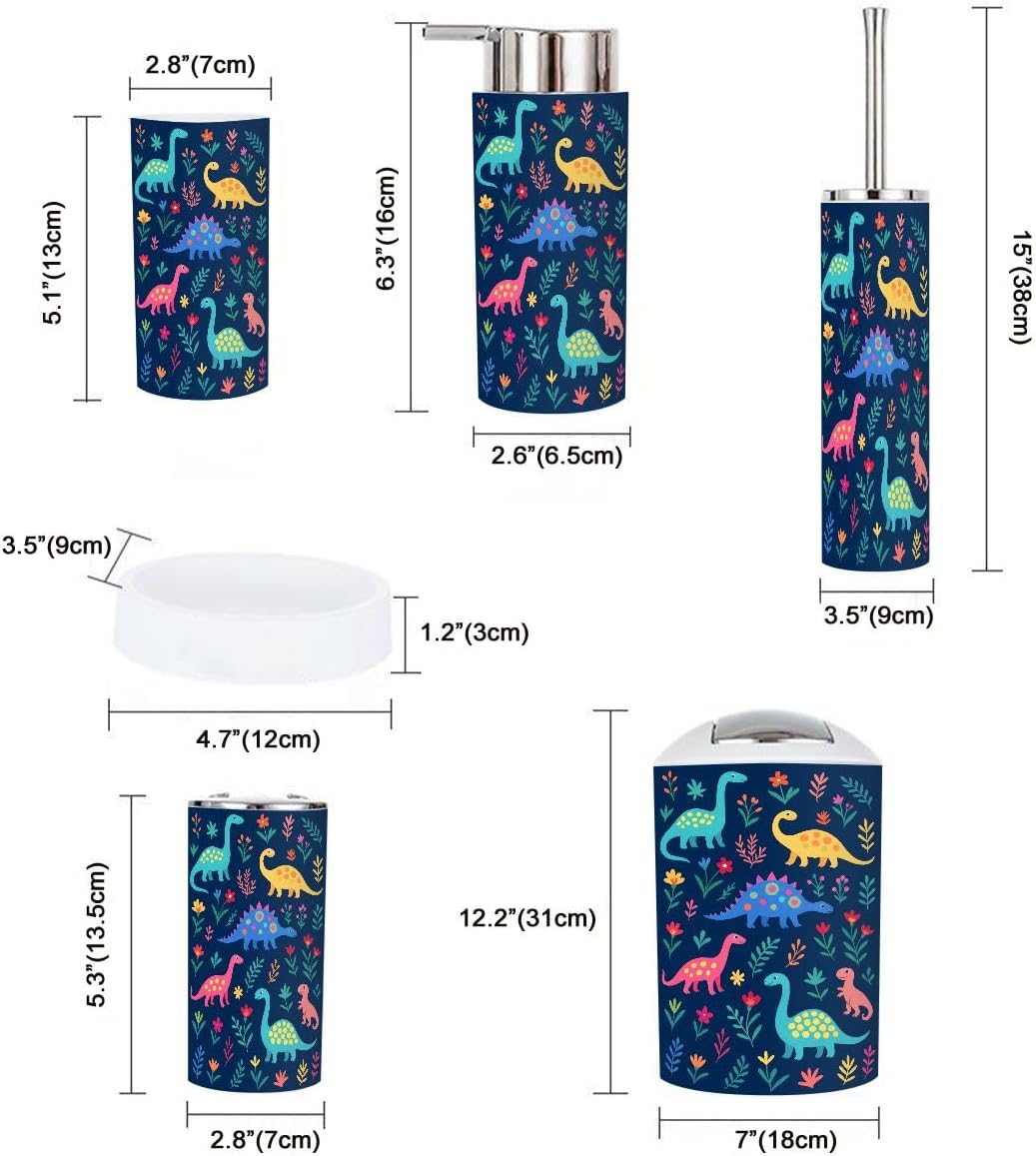 6-Piece Cartoon Animal Bathroom Accessory Set for Kids