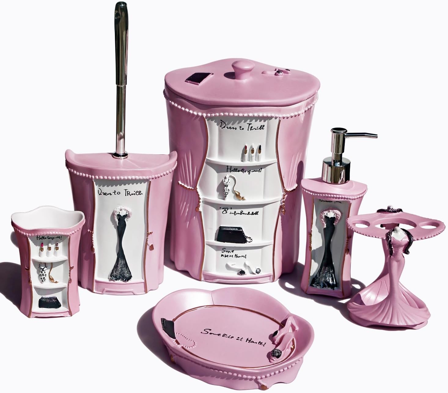 LUANT Pink Bathroom Set