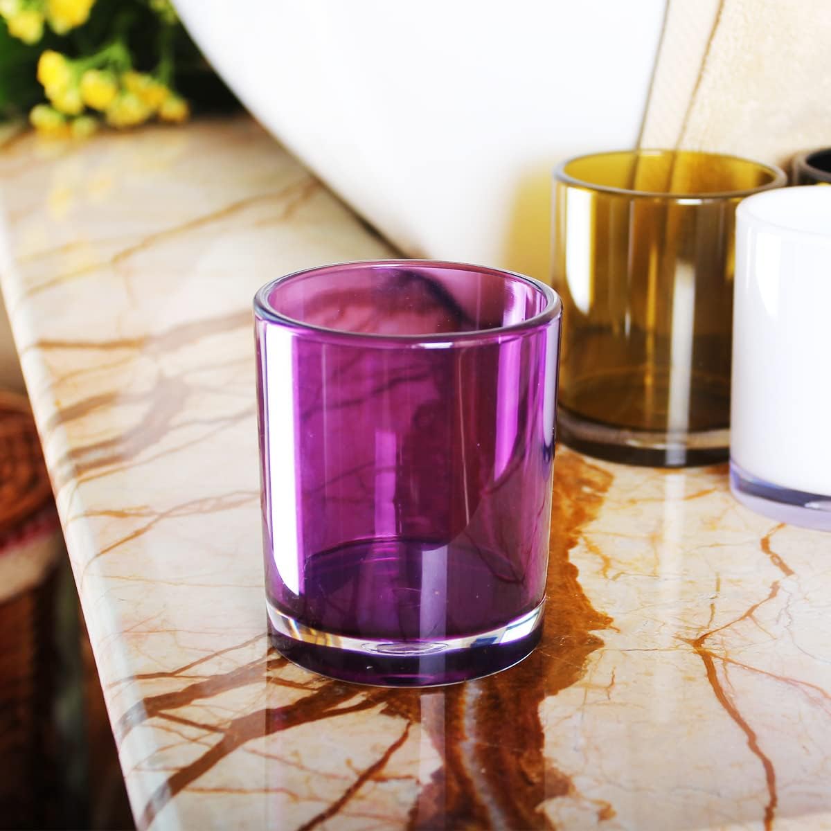 Purple Bathroom Accessories Set 5 Pcs Acrylic