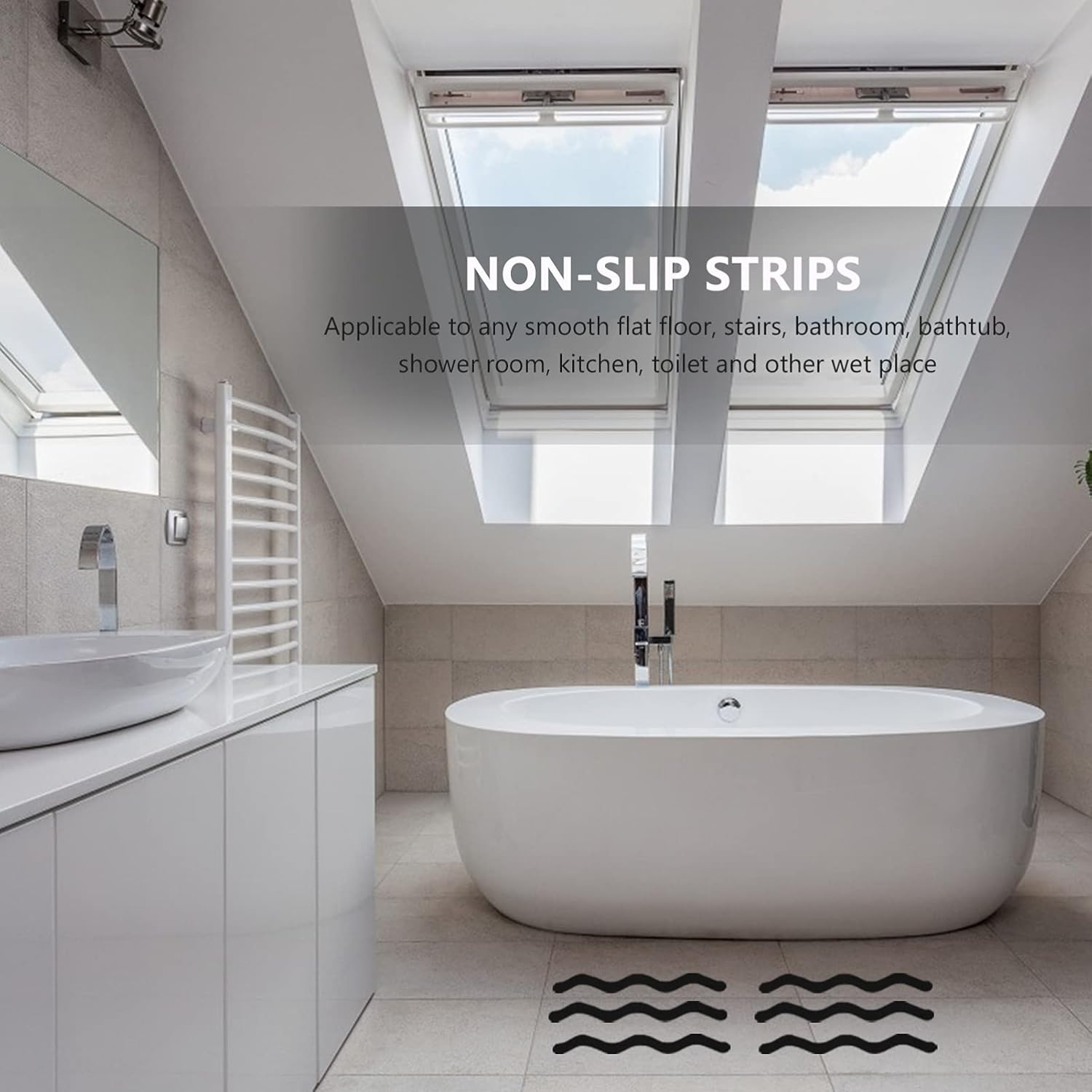 WOONEKY 24PCS Non-Slip Bath Stickers Set