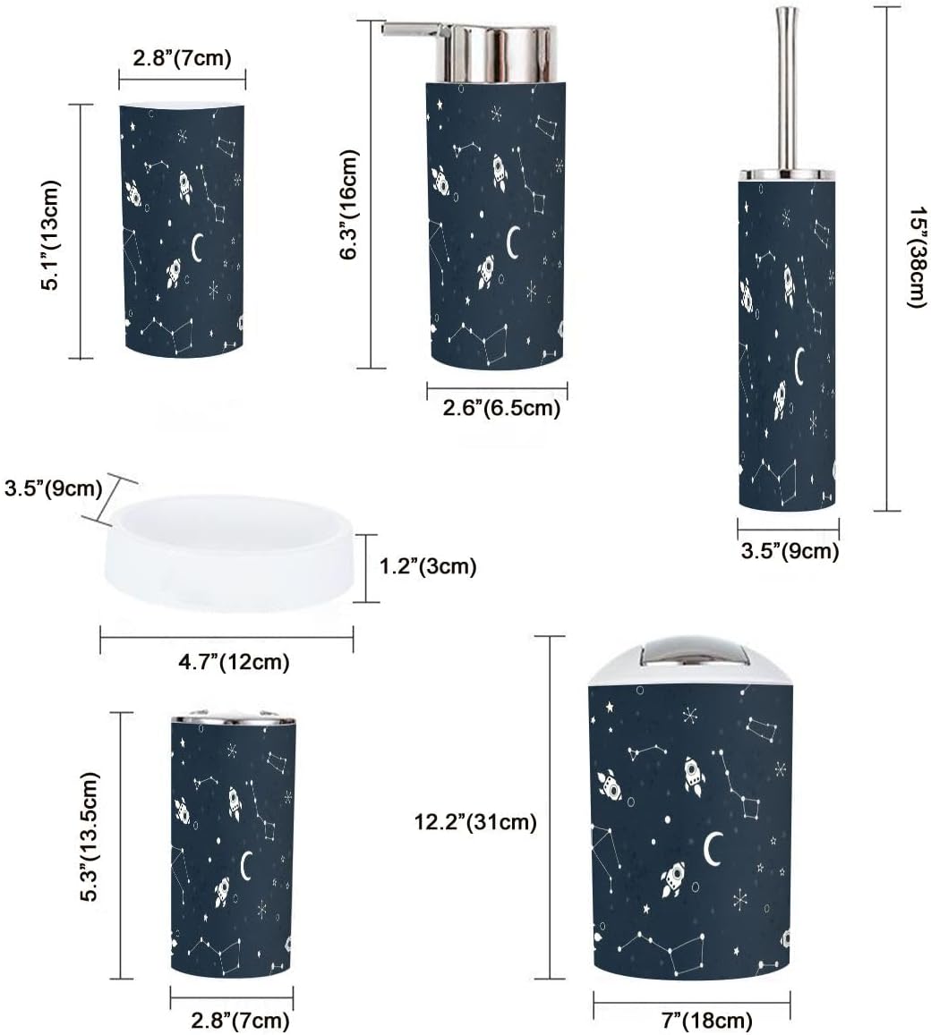 Bathroom Accessories Set 6 Pcs Modern Decor 1