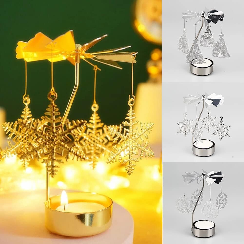 Elegant Metal Spinning Candle Holder for Weddings