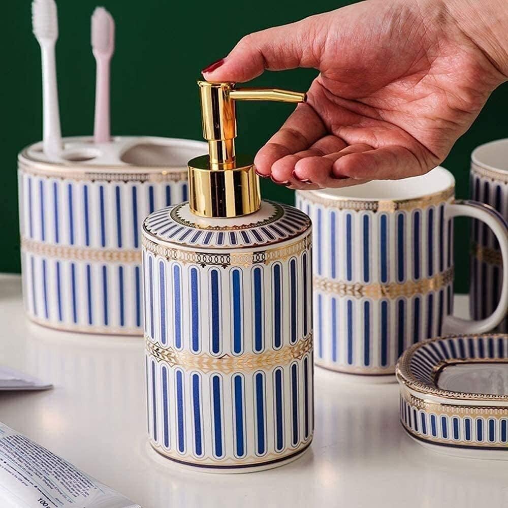 OXOAMP Porcelain Soap Dispenser Set for Bathroom