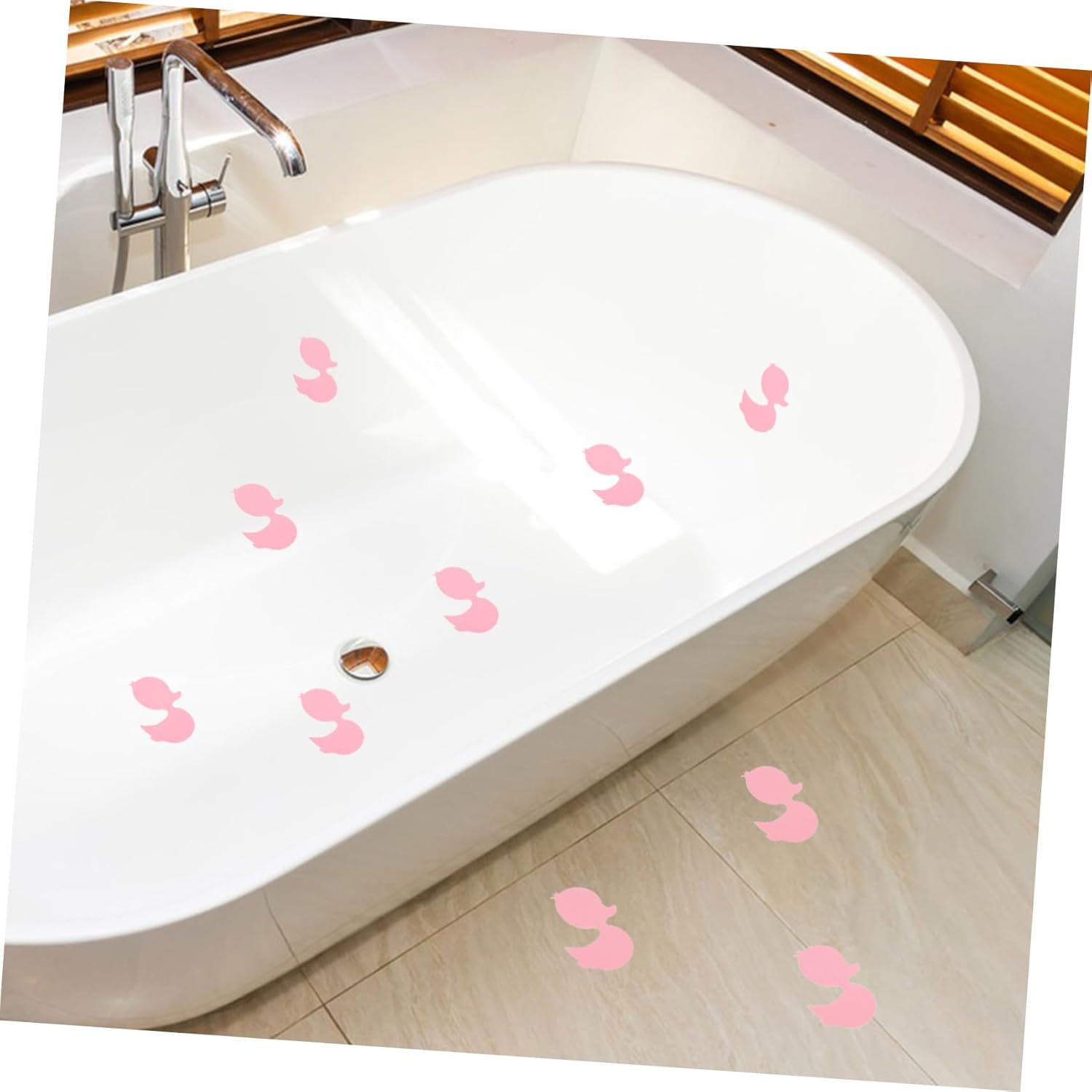 12Pcs Cartoon Duck Shaped Non Slip Bathtub Stickers