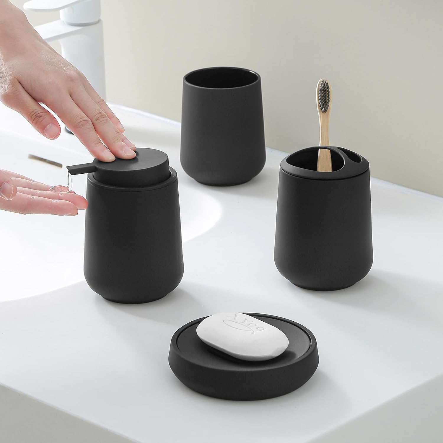 Matte Black 4-Piece Bathroom Accessories Set