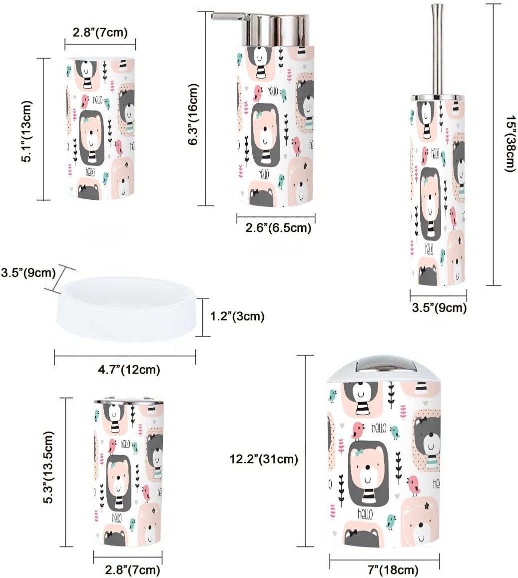 Bathroom Accessories Set 6 Pcs Modern Style