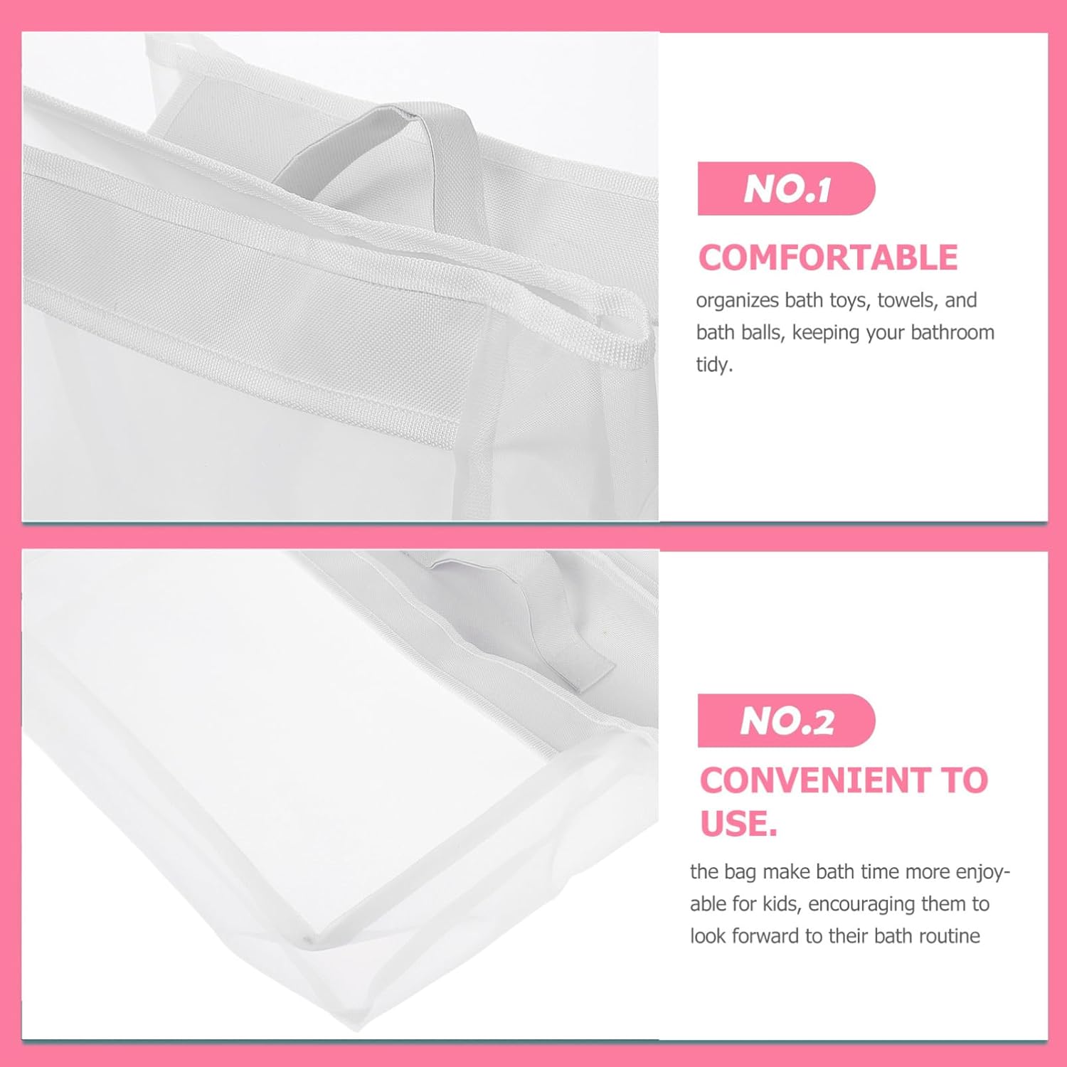 Cabilock Bath Toy Organizer Mesh Storage Bag for Kids