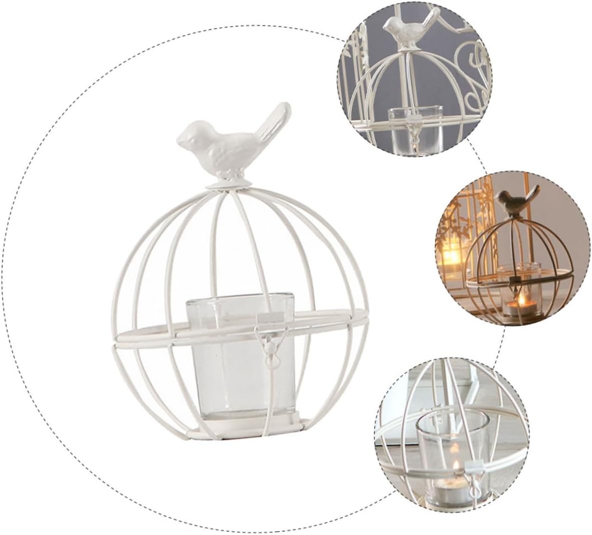 Rustic White Iron Candlestick Decor for Weddings and Homes