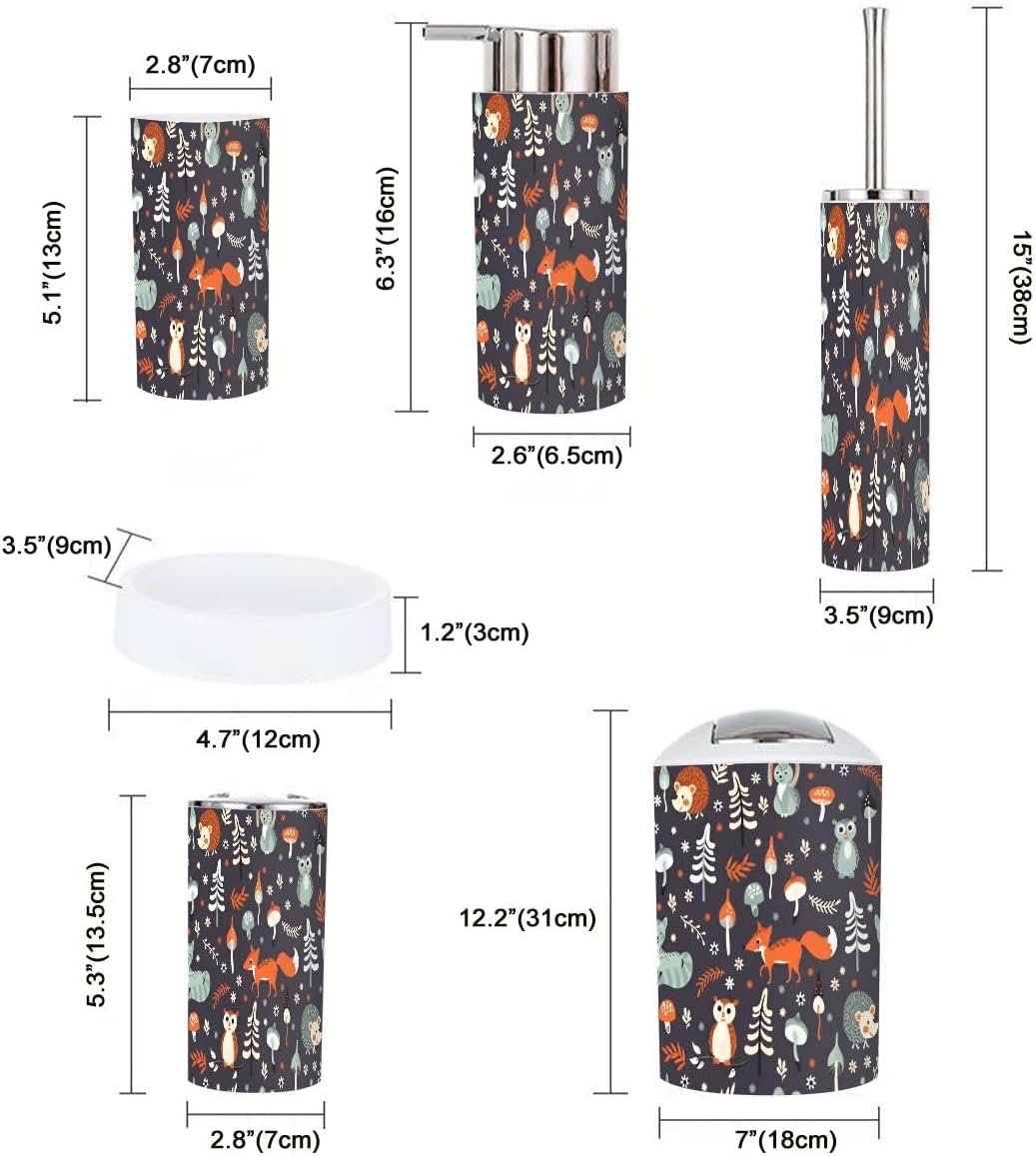 JBNJANKDAV Elegant 6-Piece bathroom Accessories Set for Kids Dark Blue