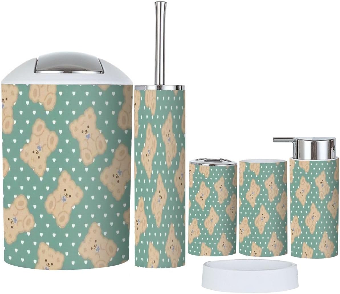 Cute Teddy Bear Bathroom Set