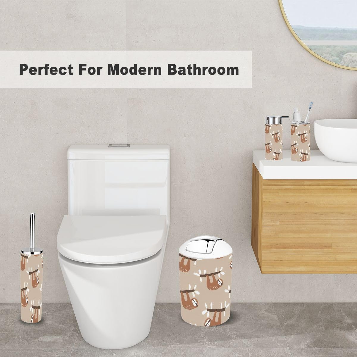 Scandinavian Style Bathroom Accessory Set 6 Piece