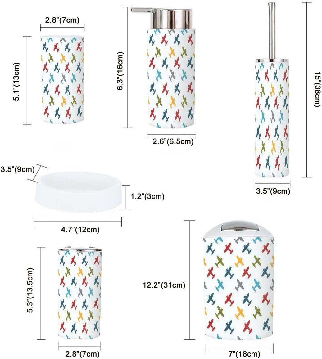 6-Piece Bathroom Organizer Kit Compact Durable Set for Toiletries
