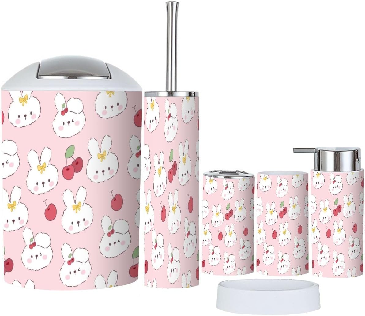 Bathroom Accessory Set for Kids 6 Piece Cute Kawaii
