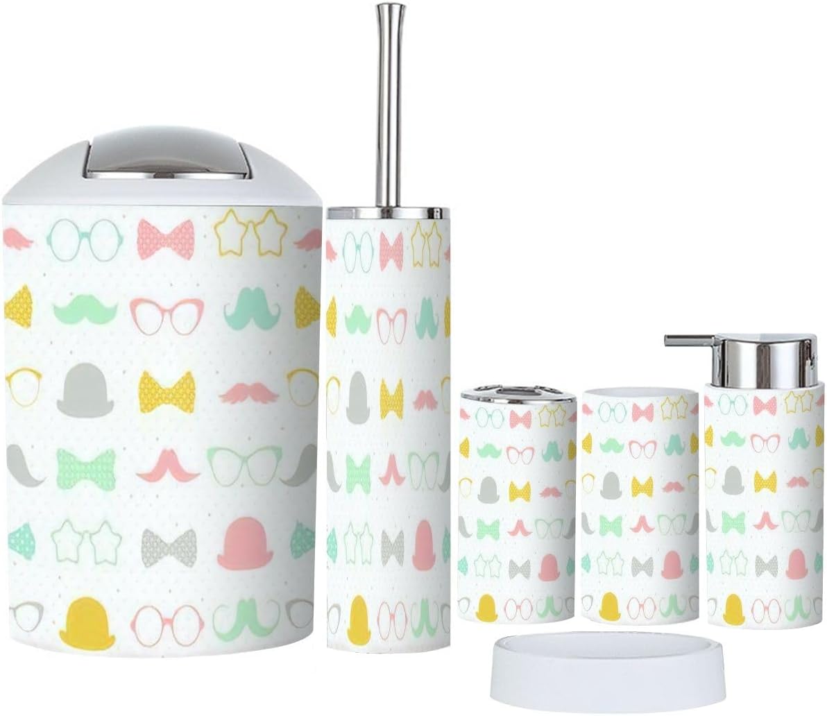 6-Piece Bathroom Set - Durable Retro Storage Solution