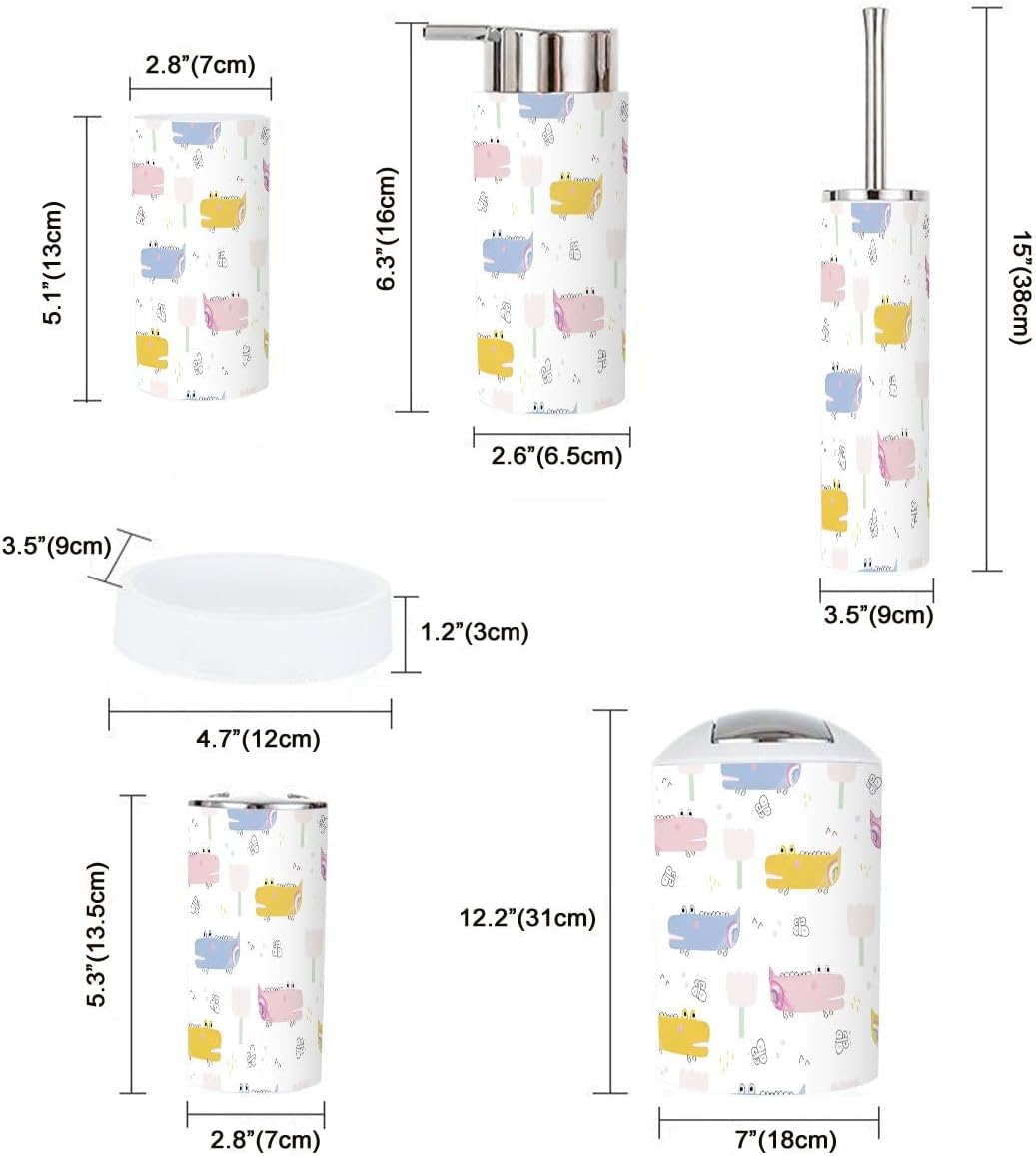 Bathroom Accessories Set 6-Piece Durable Design Summer Korner