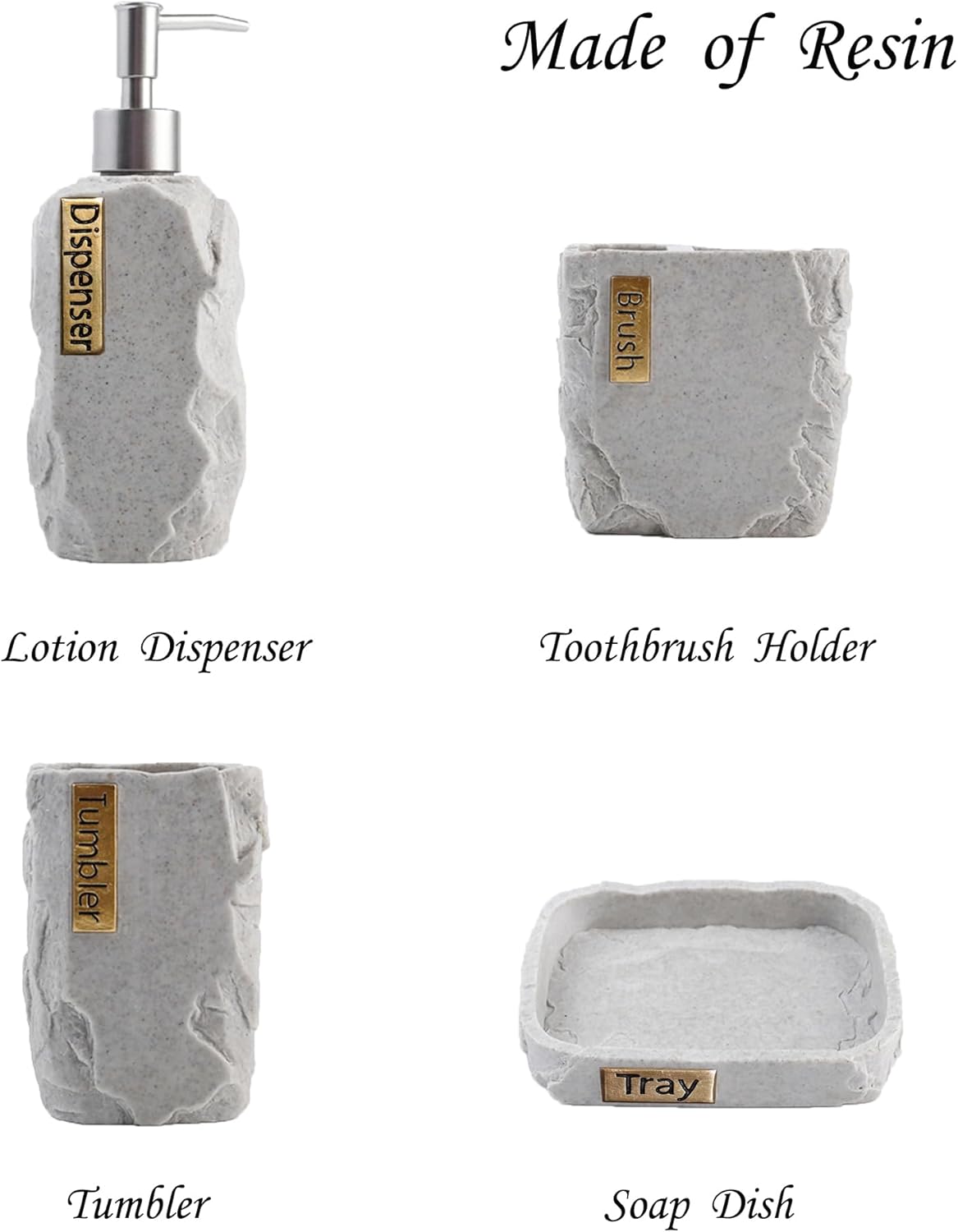 Hymmah Marble Bathroom Accessories Set