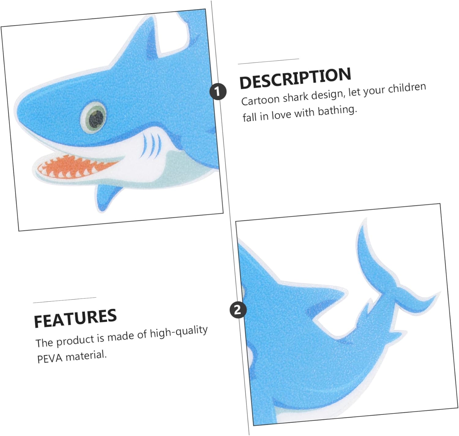 LIFKOME Shark Sticker Set for Bath Tub Non Slip Peva Frosted Decals