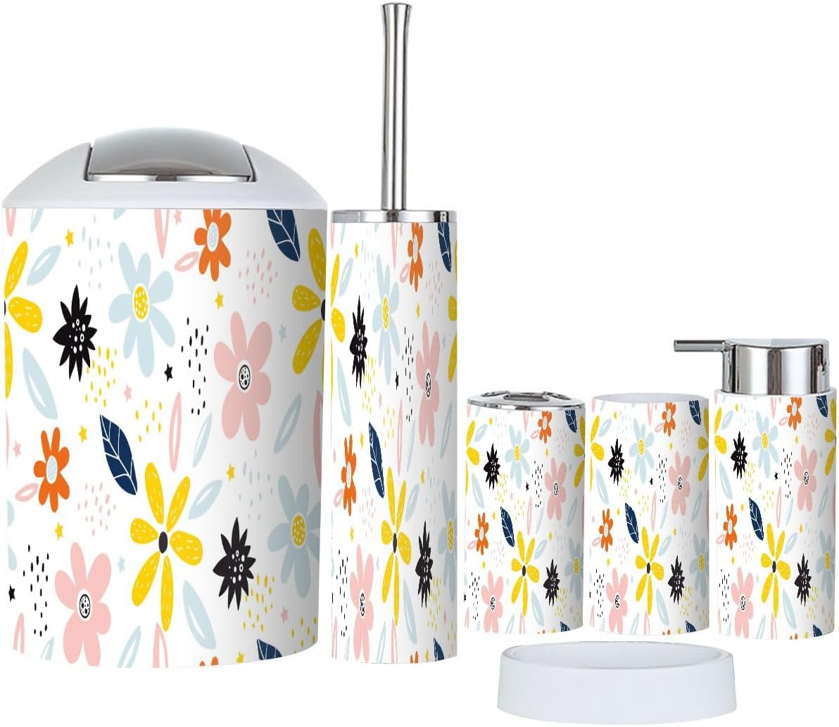 Faeries Washroom Wonders 6-Piece Set Childish Patterns Fairy Flower Design