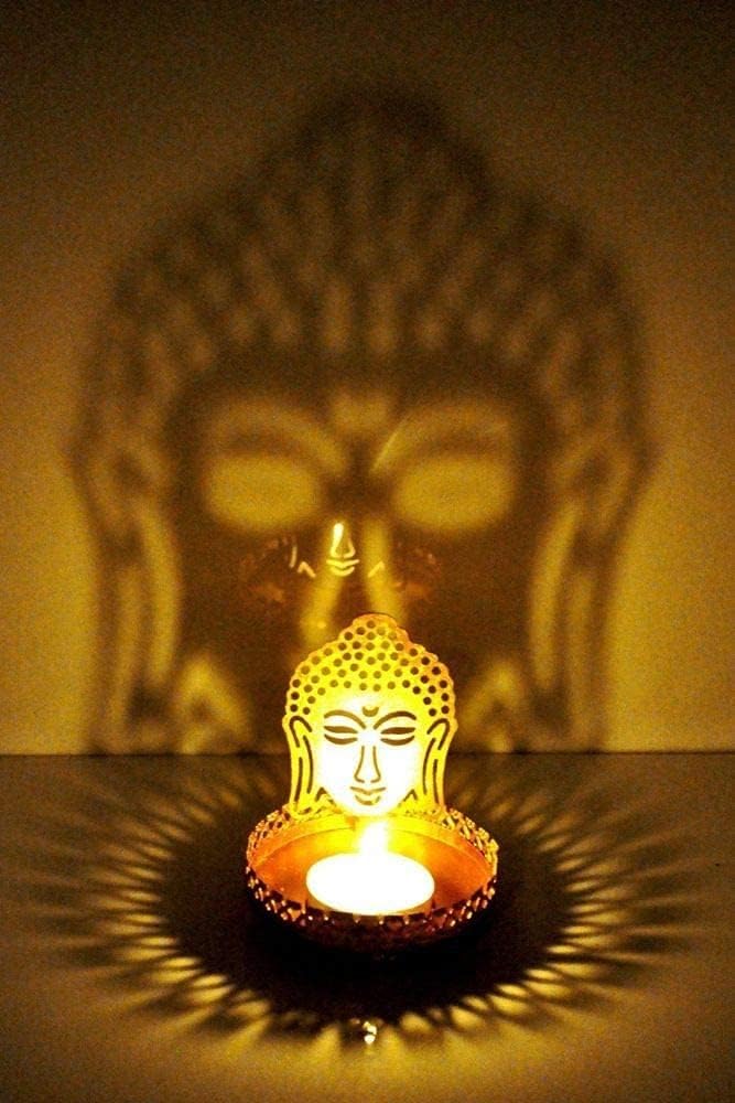Traditional Buddha Tea Light Candle Holder Stand for HomeOffice