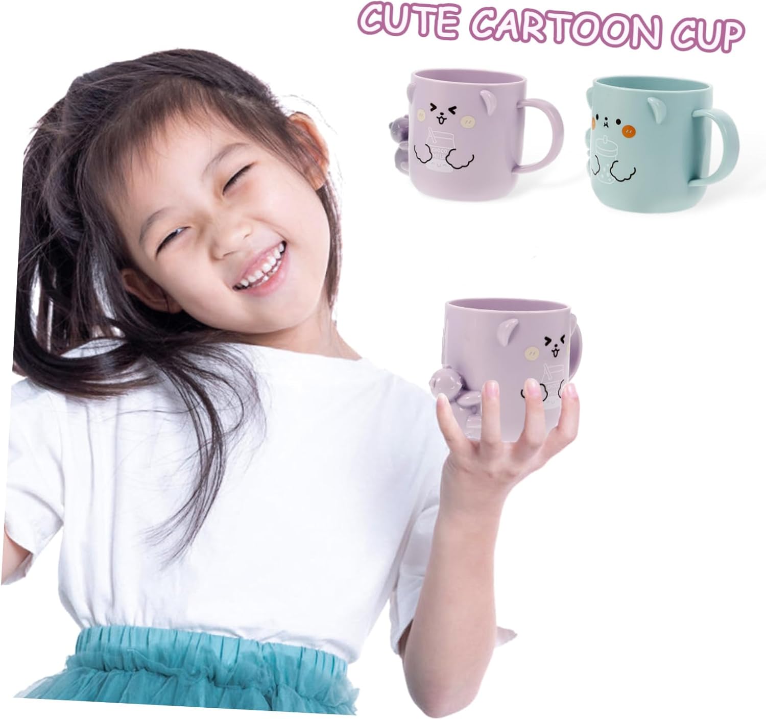 Cabilock 3D Bear Shape Toddler Reusable Bathroom Cups for Tooth Cleaning