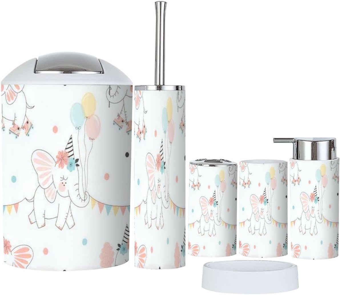 Fairy Elephant Bathroom Accessory Set 6 Piece