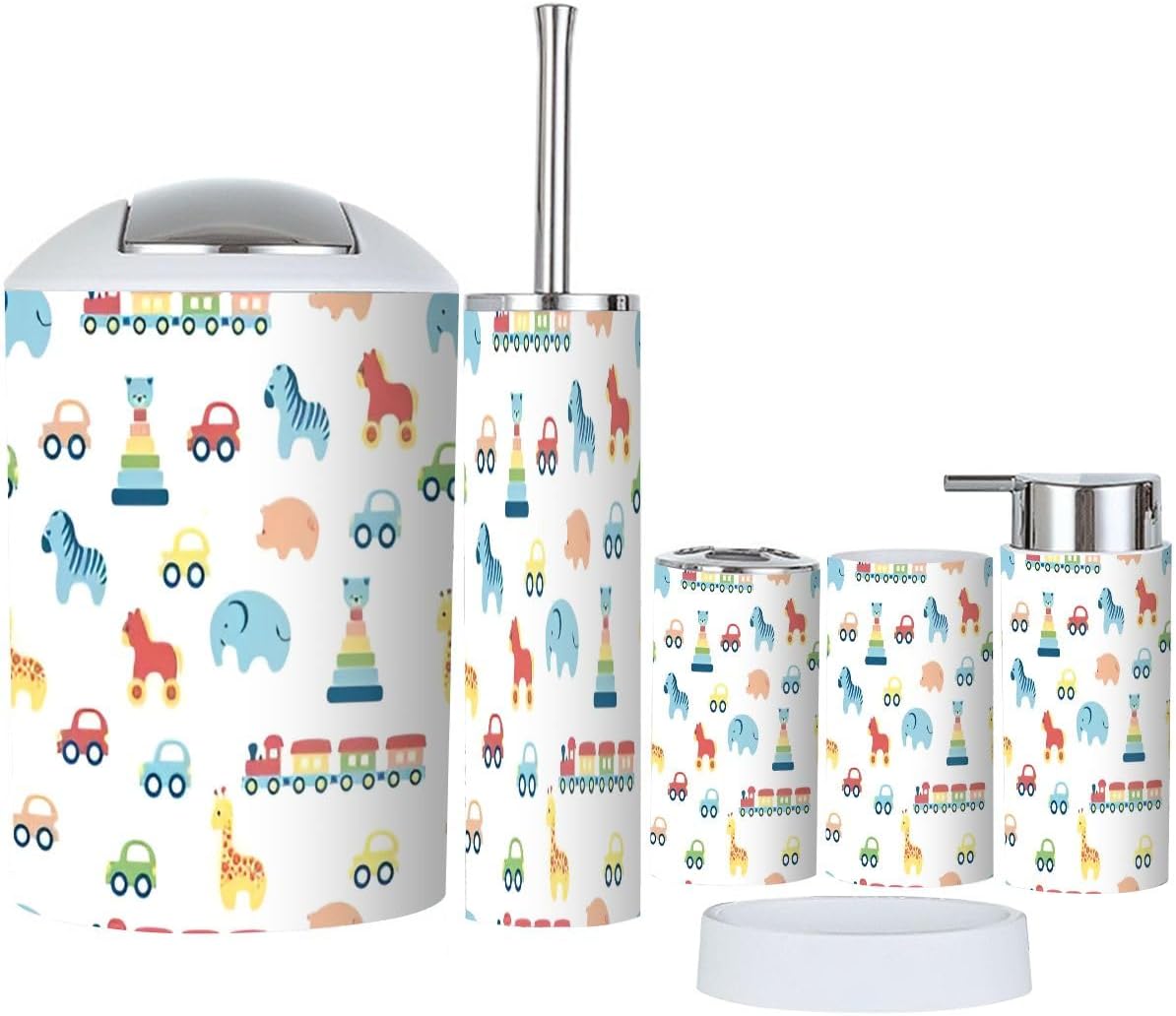 Bathroom Accessory Set 6 Piece Plastic