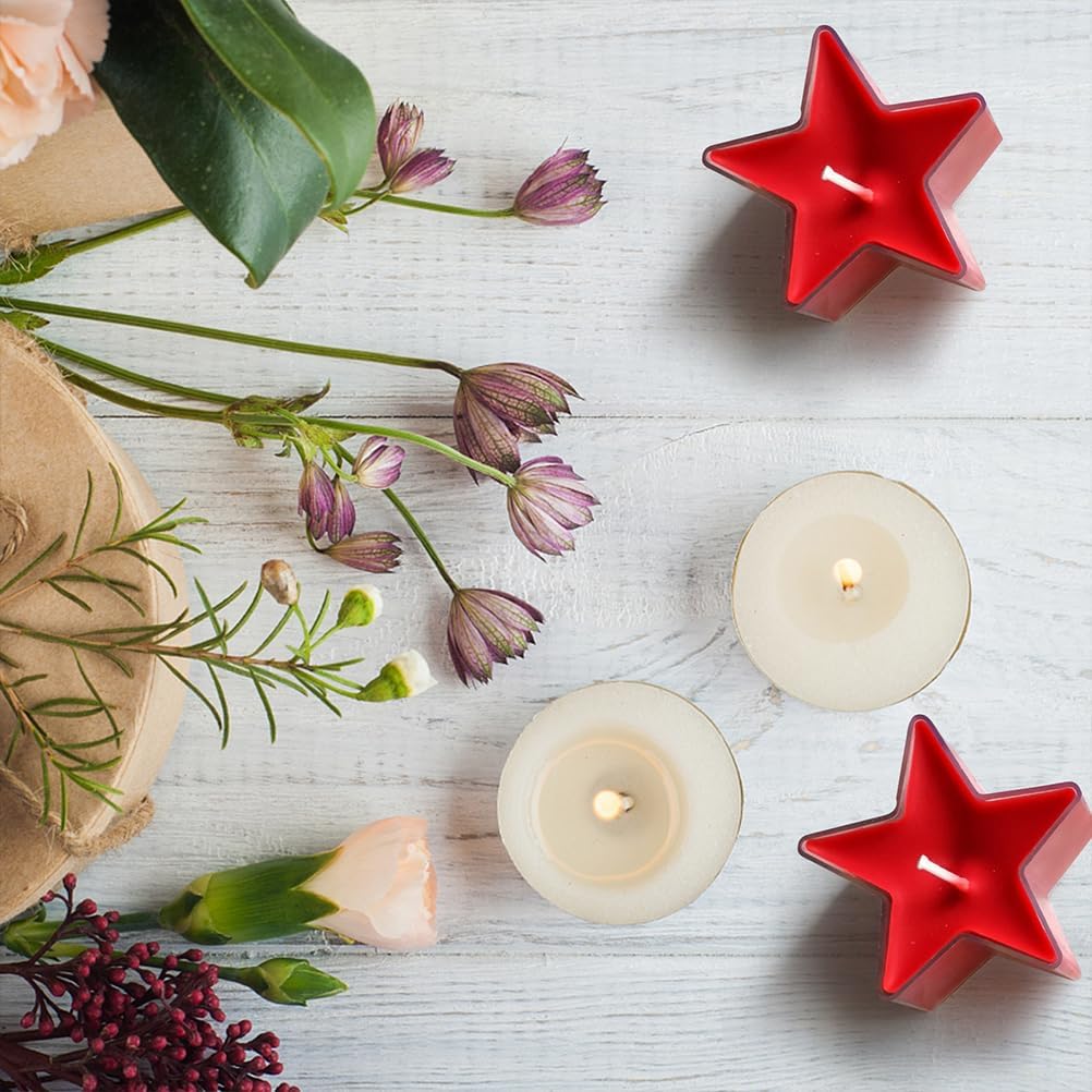 IMIKEYA Star-Shaped Candleholder Set Christmas-Themed Clear Plastic
