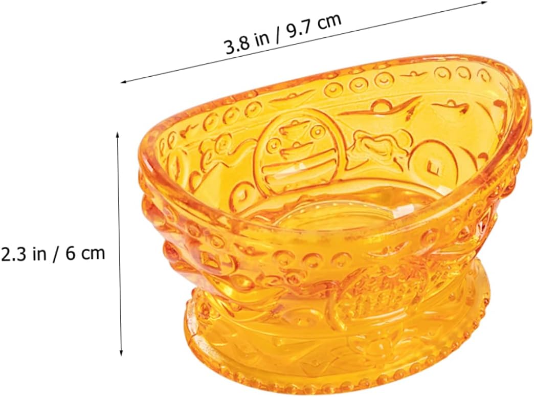 DECO-PROFESSIONAL 7-Ounce ingot-shaped glass candle holder