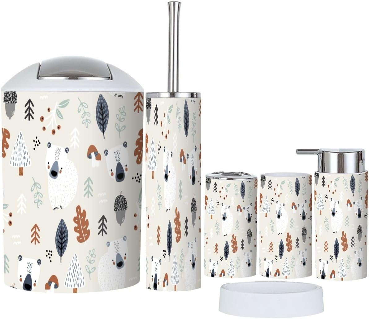 JBNJANKDAV - Creative Kids Bathroom Accessories Set 6 Pcs