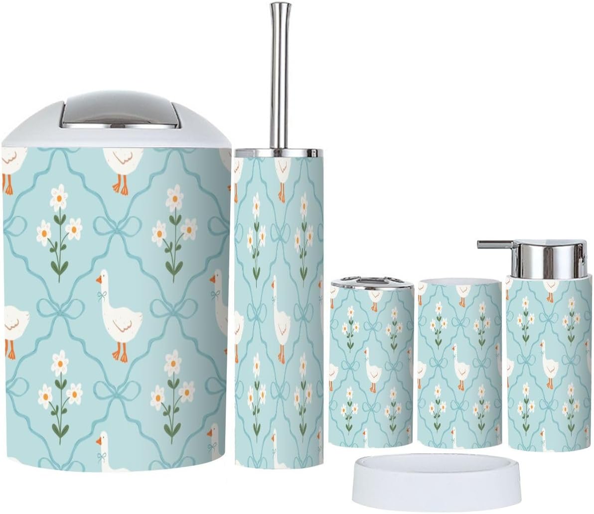 6-Piece spring-themed bathroom essentials