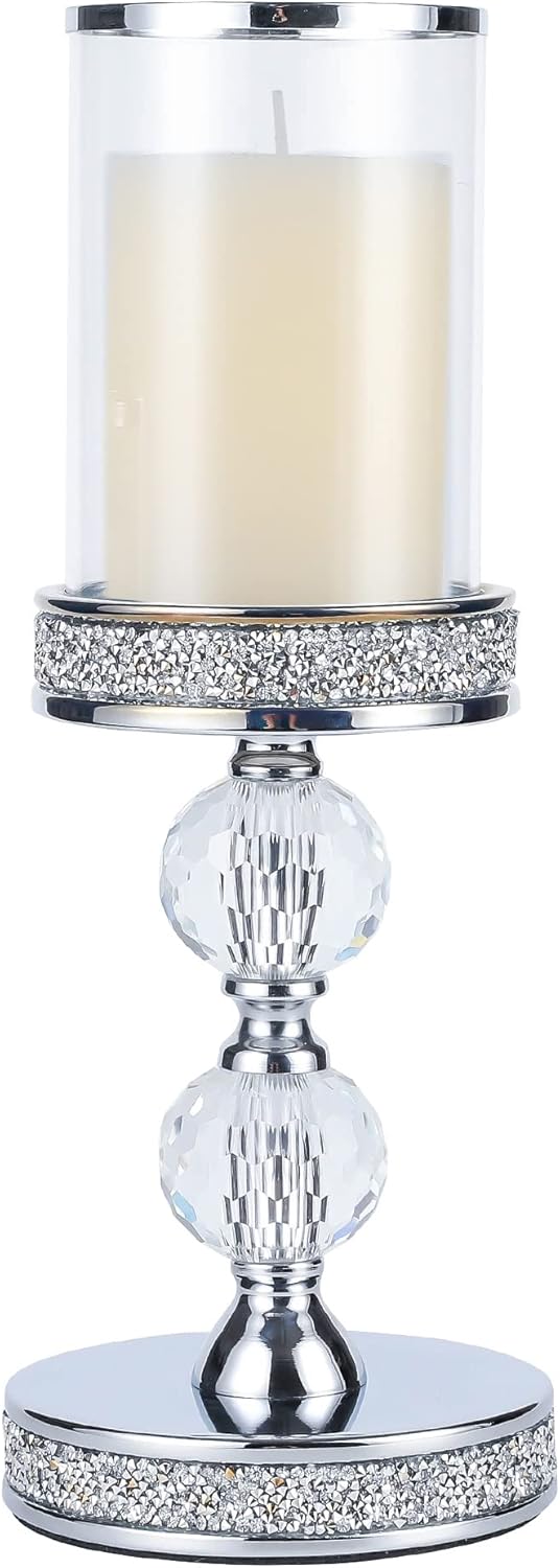 Candleholder for Pillar Candle Elegant Crystal Candleholder for Home and Wedding