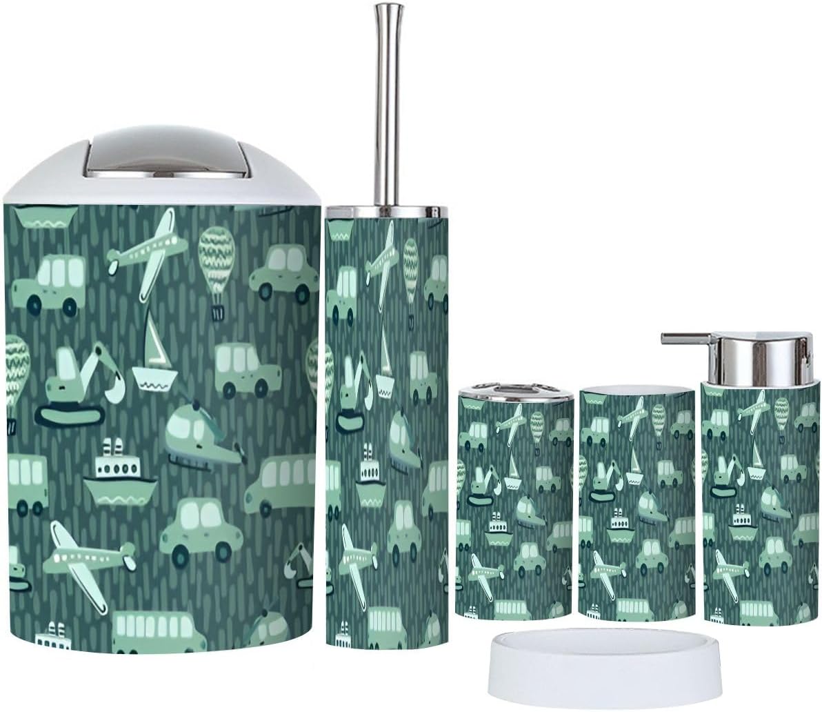 Cute Kids Bathroom Set - Airplane Car Patterns
