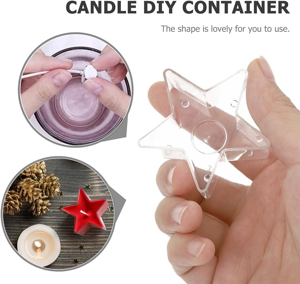 IMIKEYA Star-Shaped Candleholder Set Christmas-Themed Clear Plastic