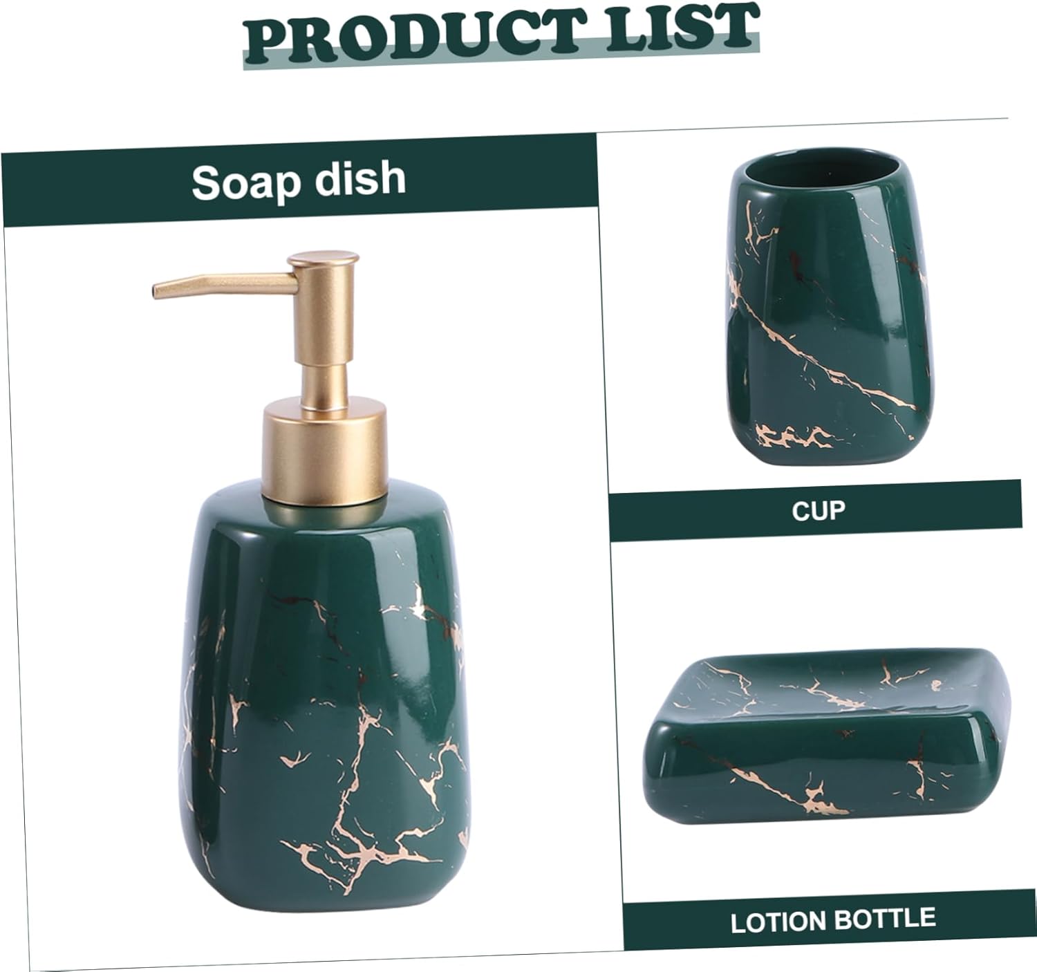 SOLUSTRE 3Pcs Bathroom Accessory Set