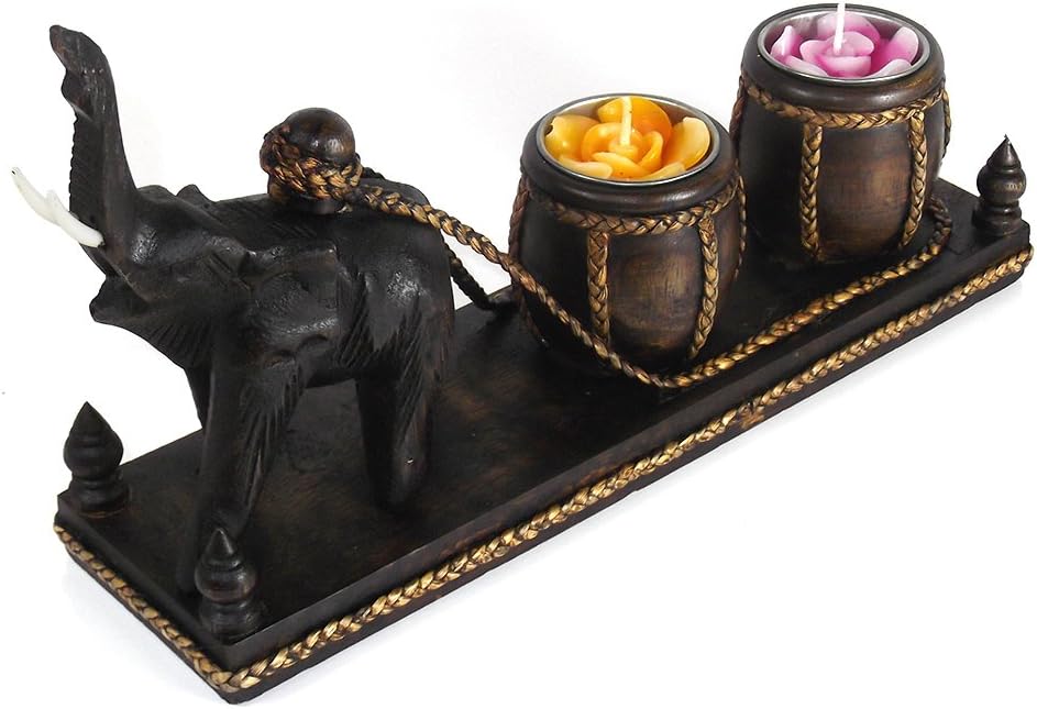AeraVida Elephant Candle Holder Set for Home Decor