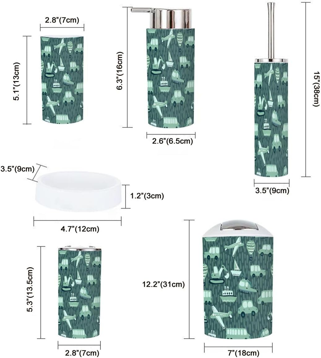 Cute Kids Bathroom Set - Airplane Car Patterns