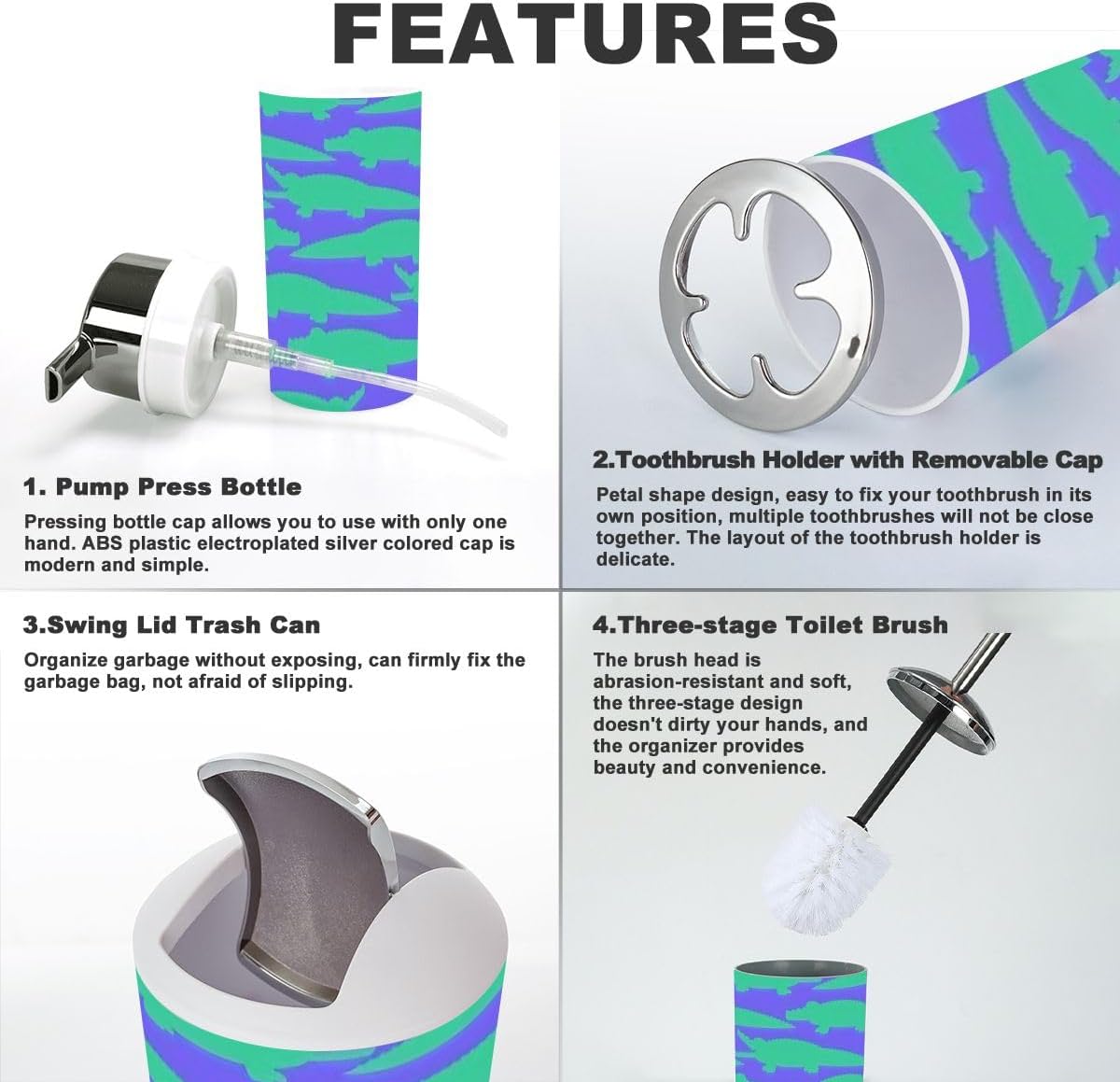 Stylish 6-Piece Bathroom Organizational Kit for Home Commercial Use