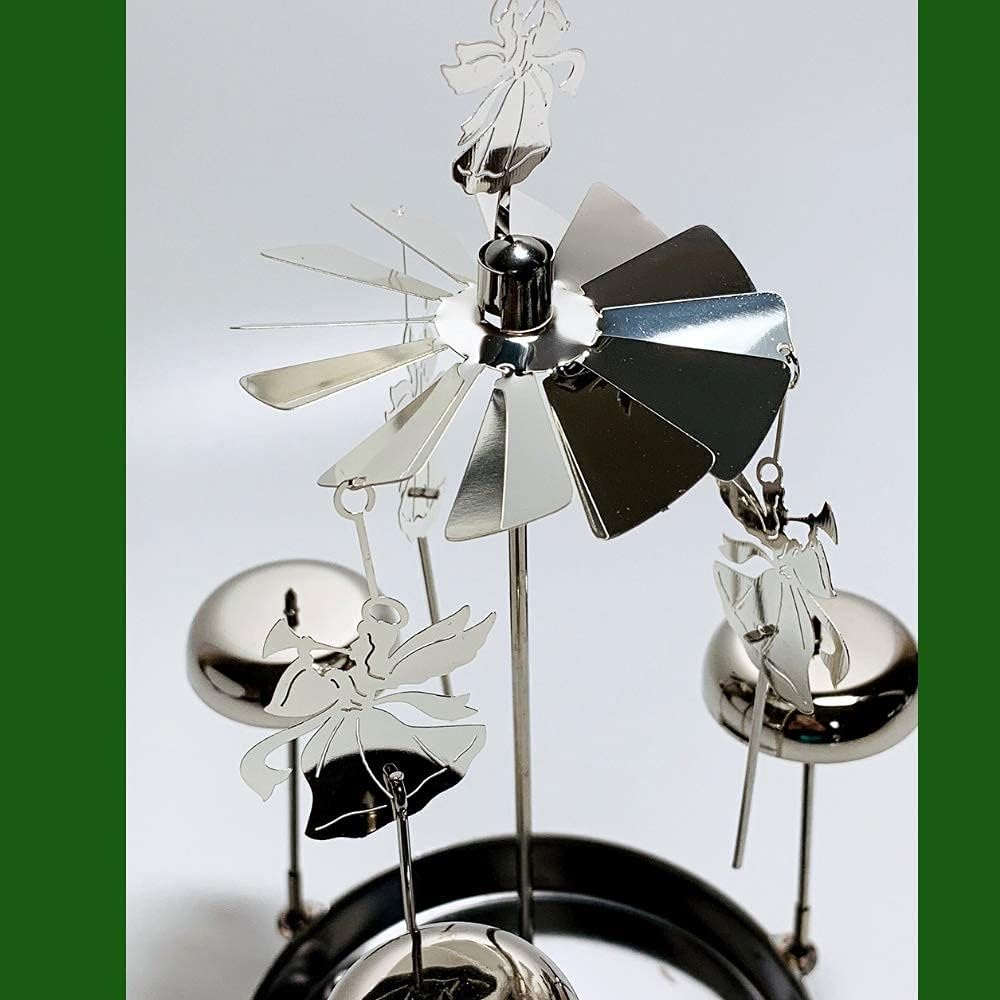 BANBERRY DESIGNS Tealight Candle Spinner with Bell Chimes - Scandinavian Style