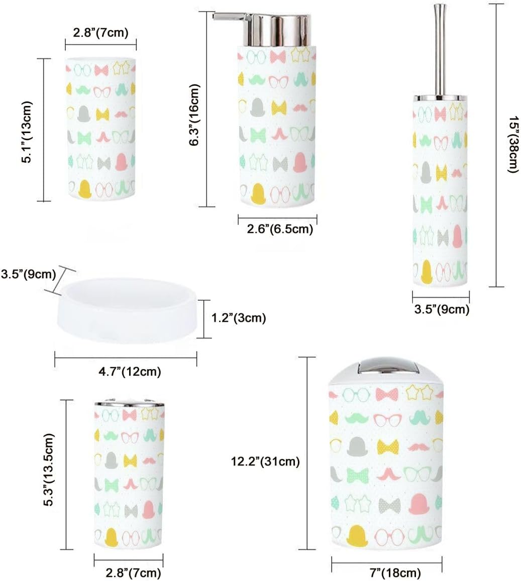 6-Piece Bathroom Set - Durable Retro Storage Solution