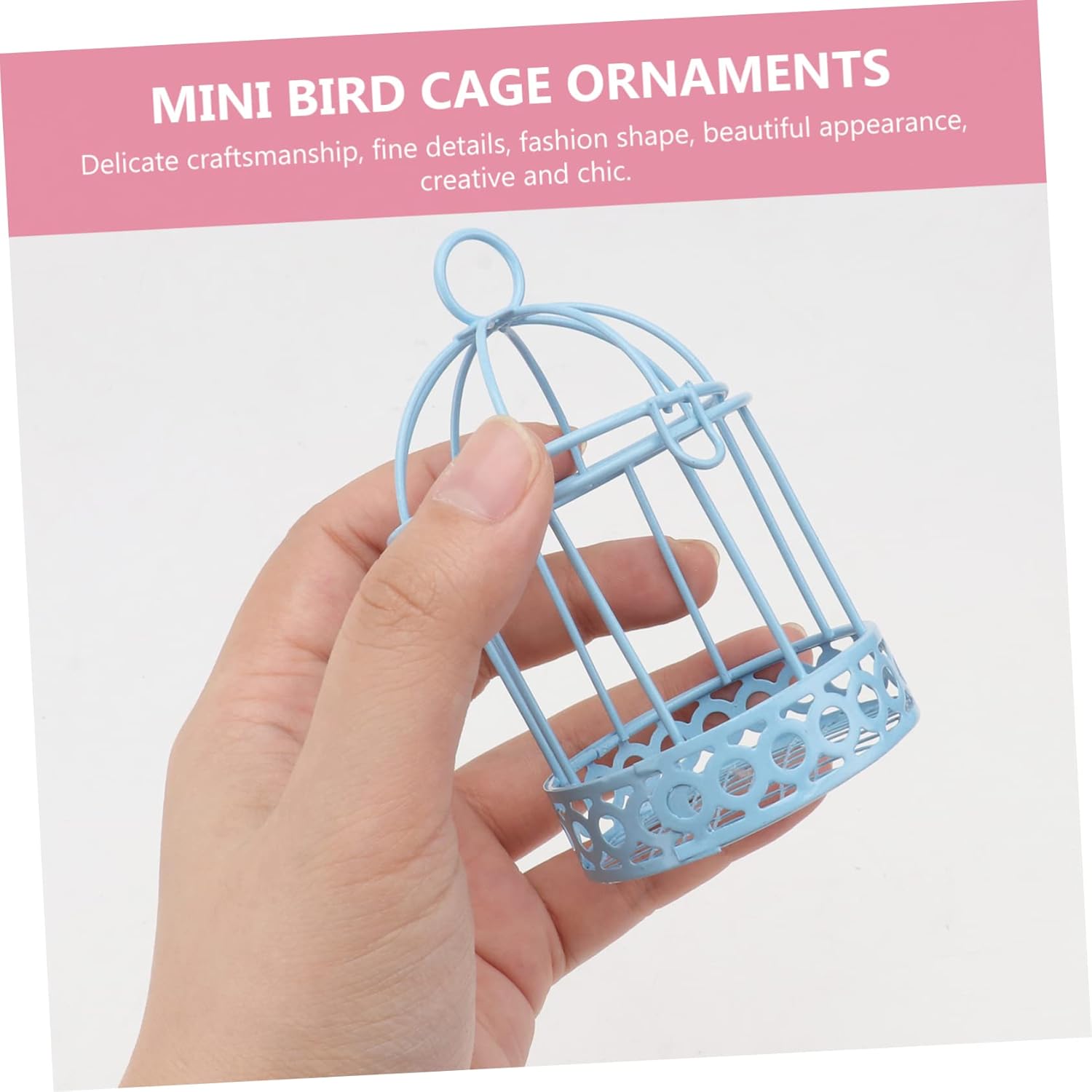 3pc Set Wrought Mini Birdcage Ornament Bird Cage Candle