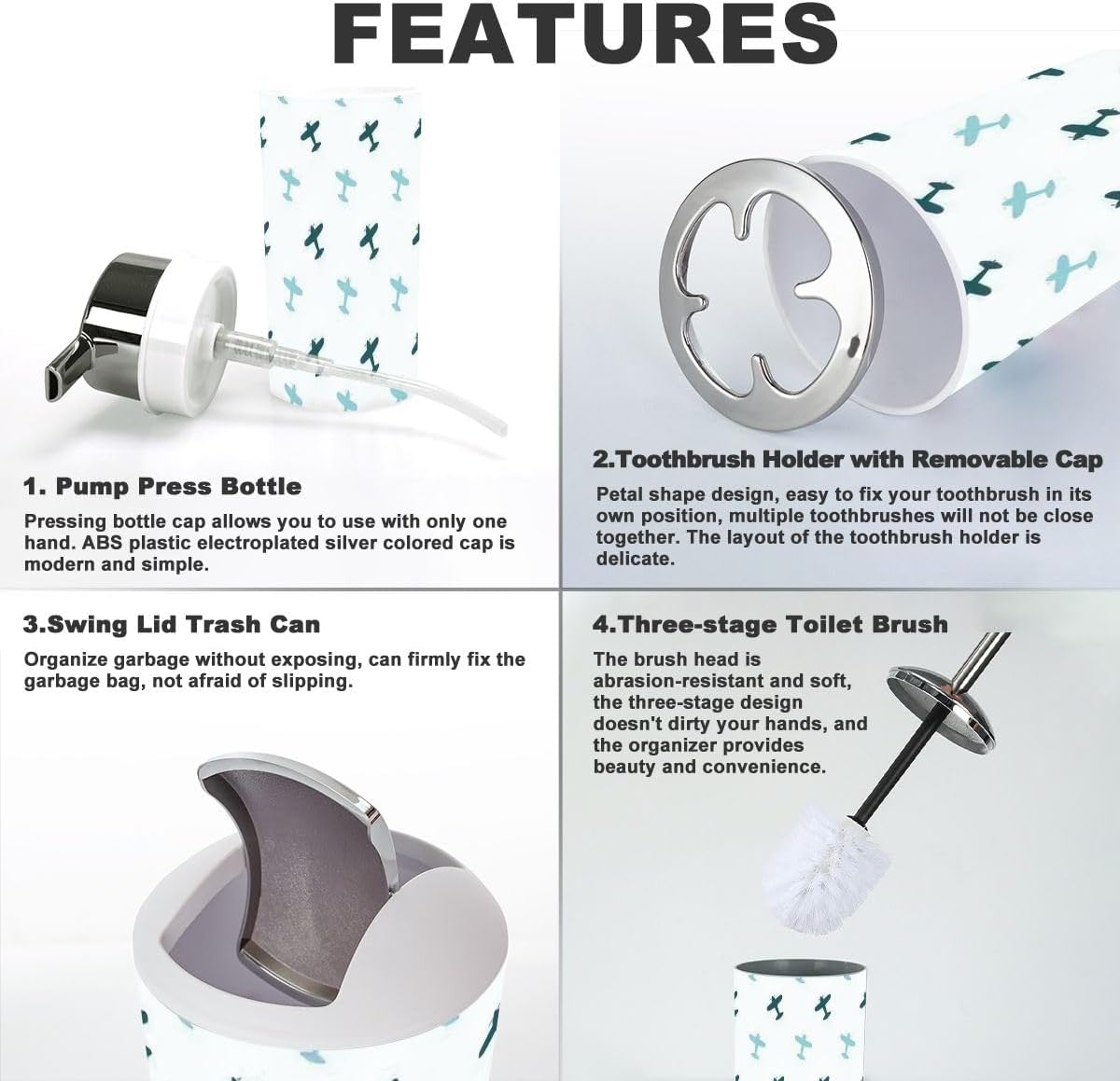 XNGJEMVWXOBathroom Accessory Set 6 Piece