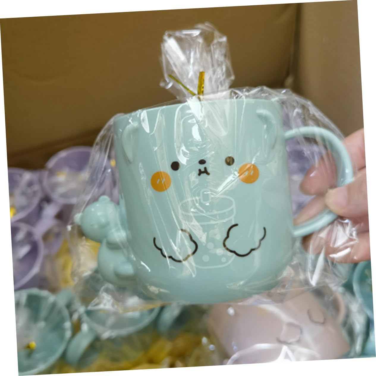 Healifty 2-Piece Funny Cartoon Mouthwash Cup for Kids