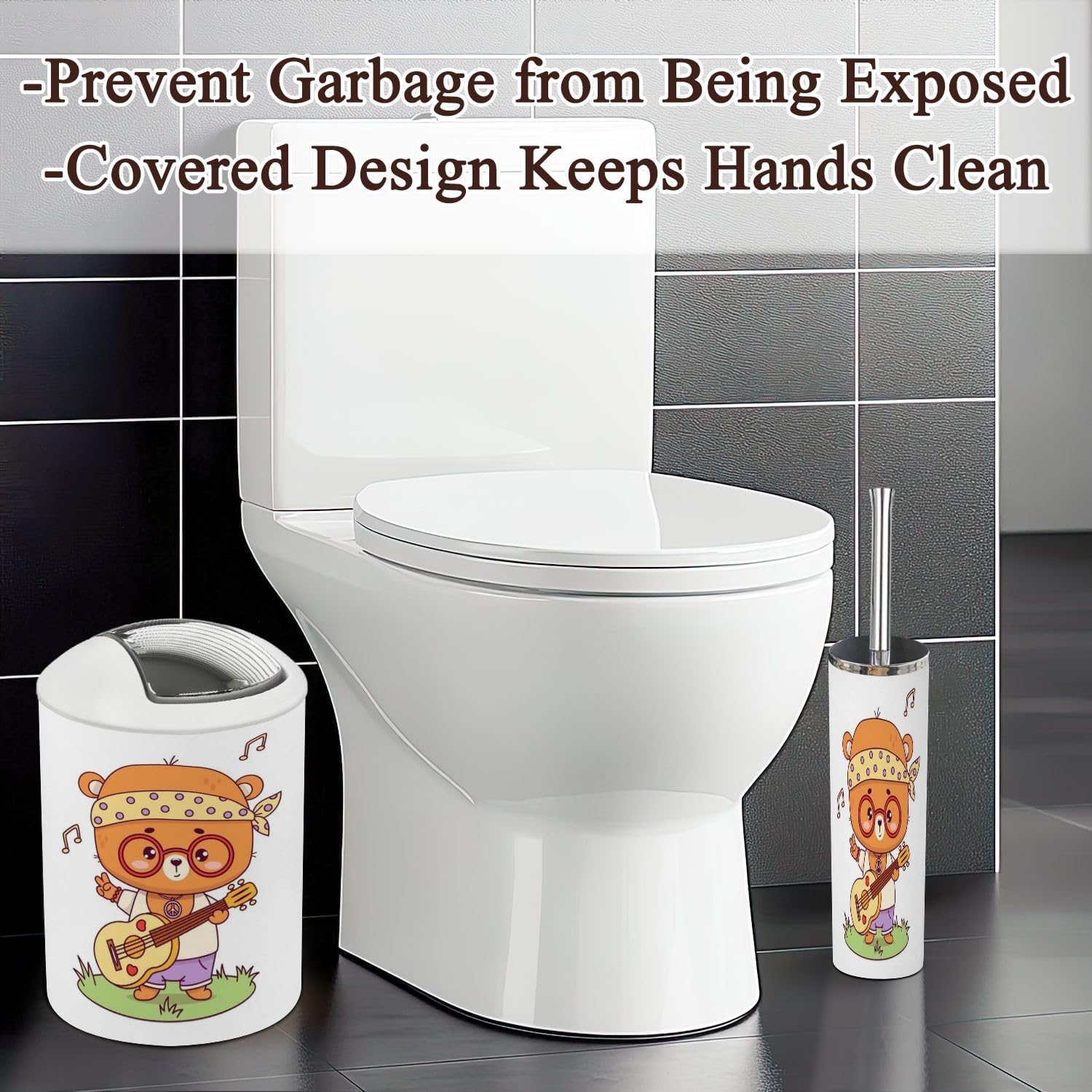 Cute Retro Bathroom Accessories Set 6 Pcs
