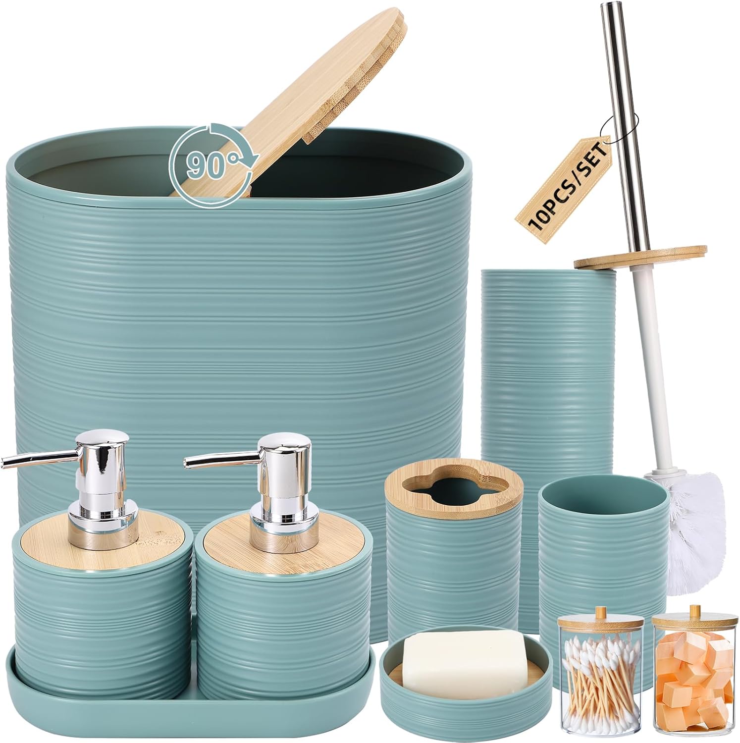 XLHOMO Blue Bathroom Accessories Set 10 Pieces