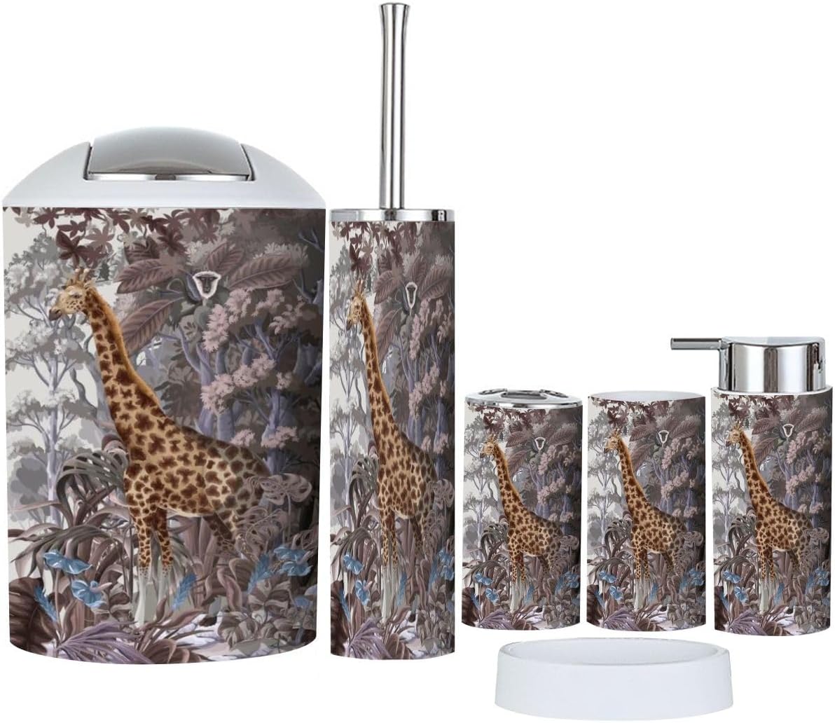 JBNJANKDAV 6-Piece Jungle Bathroom Accessories Set