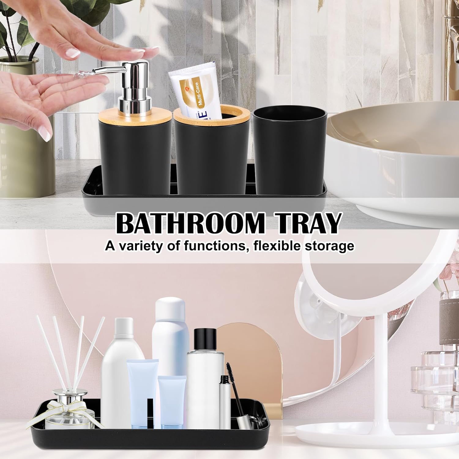iMucci 9Pcs Black Bathroom Set